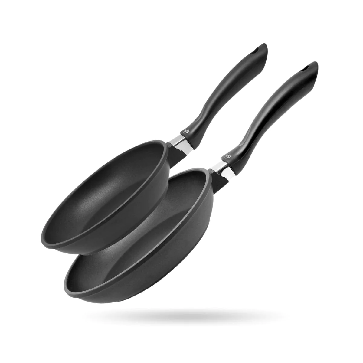 Lot de 2 poêles à frire en fonte d'aluminium 28 cm et 32 cm Alucast El