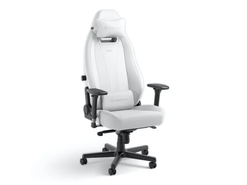 Noblechairs LEGEND - Spillestol - ergonomisk - armstøtter - T-formet - vippe - high-tech falsk læder, højteknologisk vinyl - hvid
