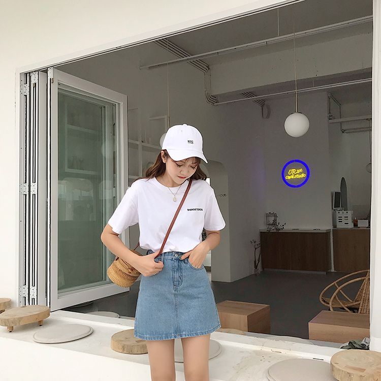 Moon City - Denim A-lijn rok