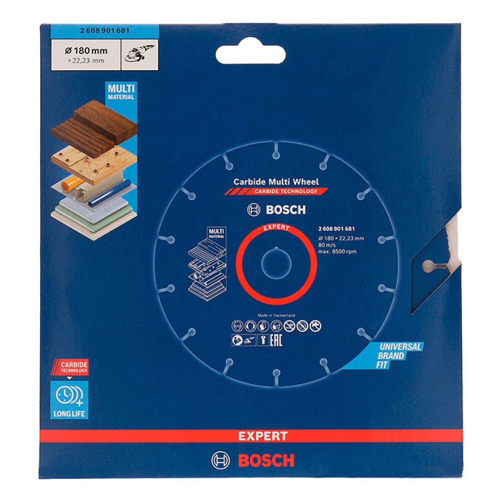 KAPPESKIVE BOSCH EXPERT CARBIDE MULTI 180MM