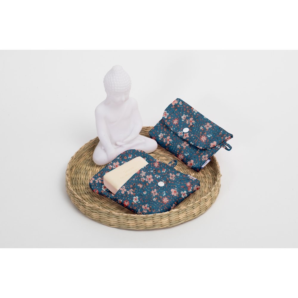 Pochette Savon Fleuri Nude Ardoise
