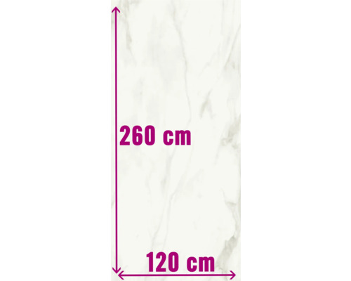 XXL porseleinen steengoed wand- en vloertegel Eterna wit 120 x 260 x 0,7 cm gepolijst