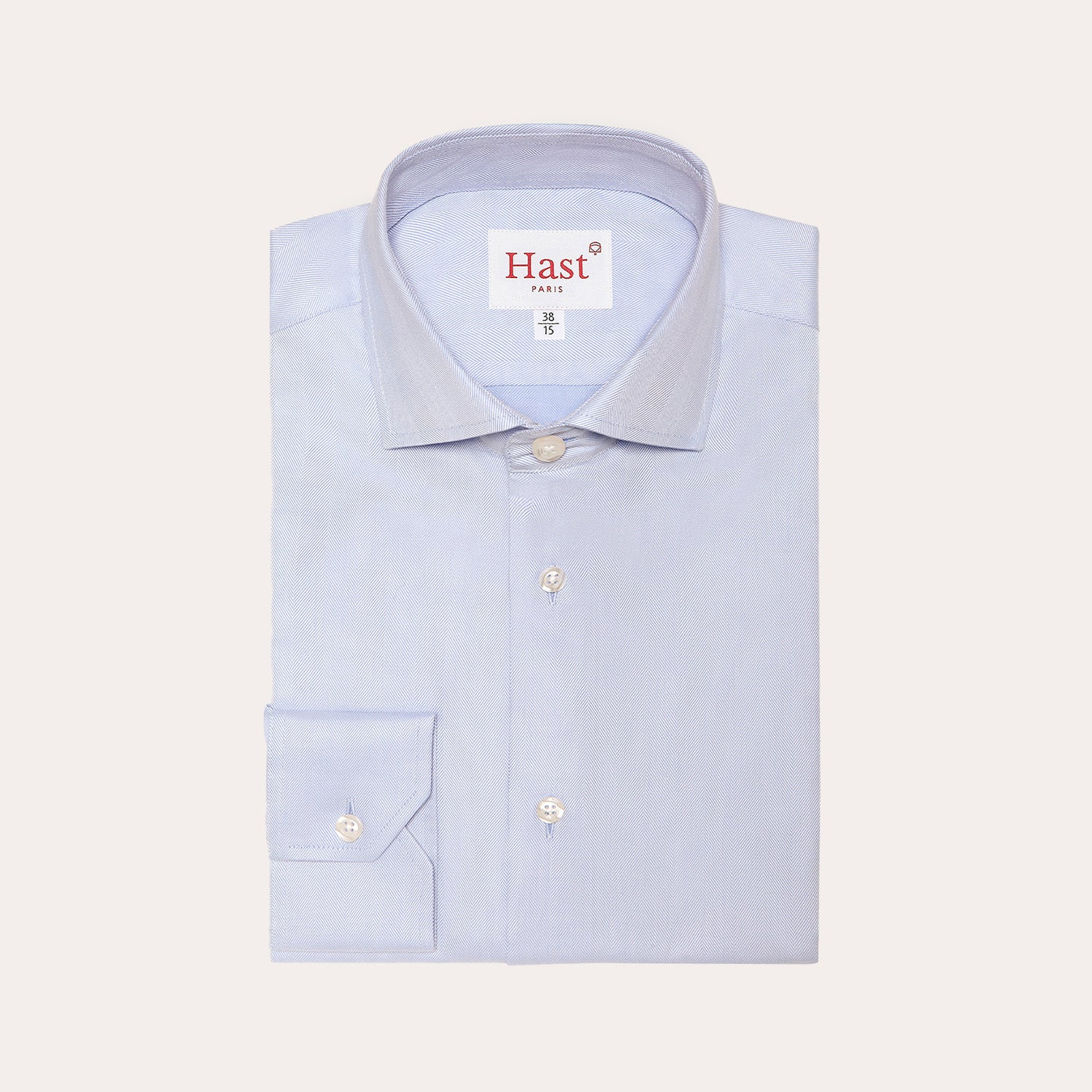 Blue double-twisted chevron shirt