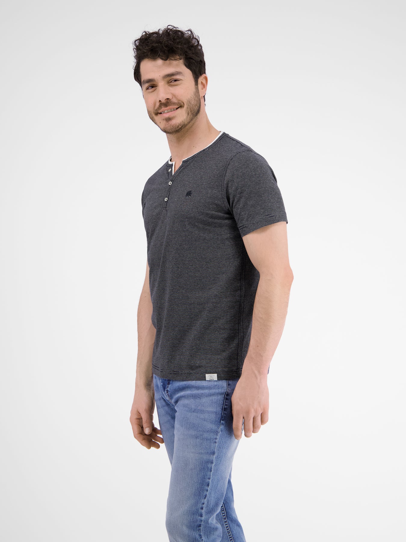 Serafino mit Finelinerstreifen, washed