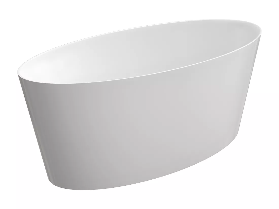 baignoire îlot OMNIRES ROMA M+ 159X72 CM couleur : blanc finition : brillant