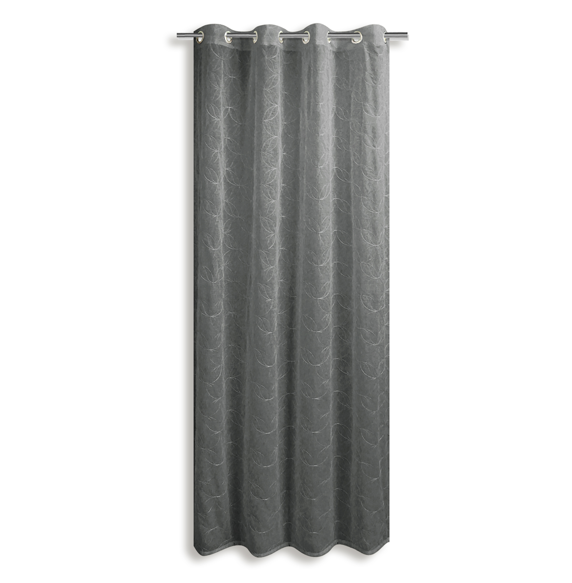 Ösenvorhang DON - silber - 140x245 cm