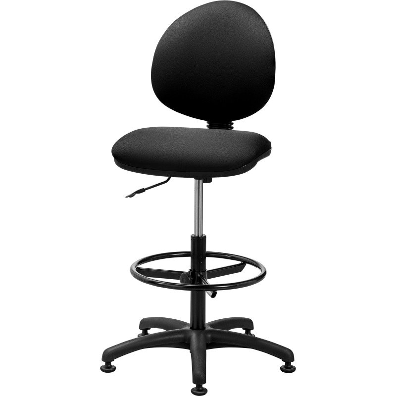 Chaise Office tissu noir - réglable en hauteur - dossier haut