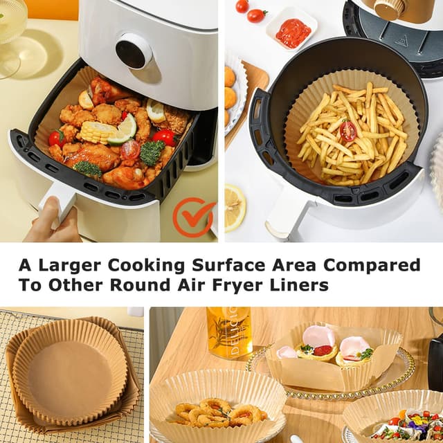 Air Fryer engangspapir til frituregryder 20x20 cm 100-pak Natur