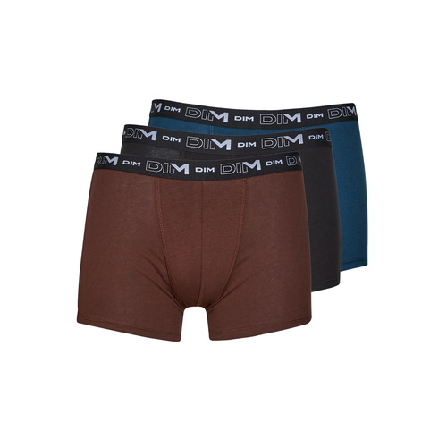 DIM - COTON STRETCH PACK X3 - Noir / Marron / Bleu