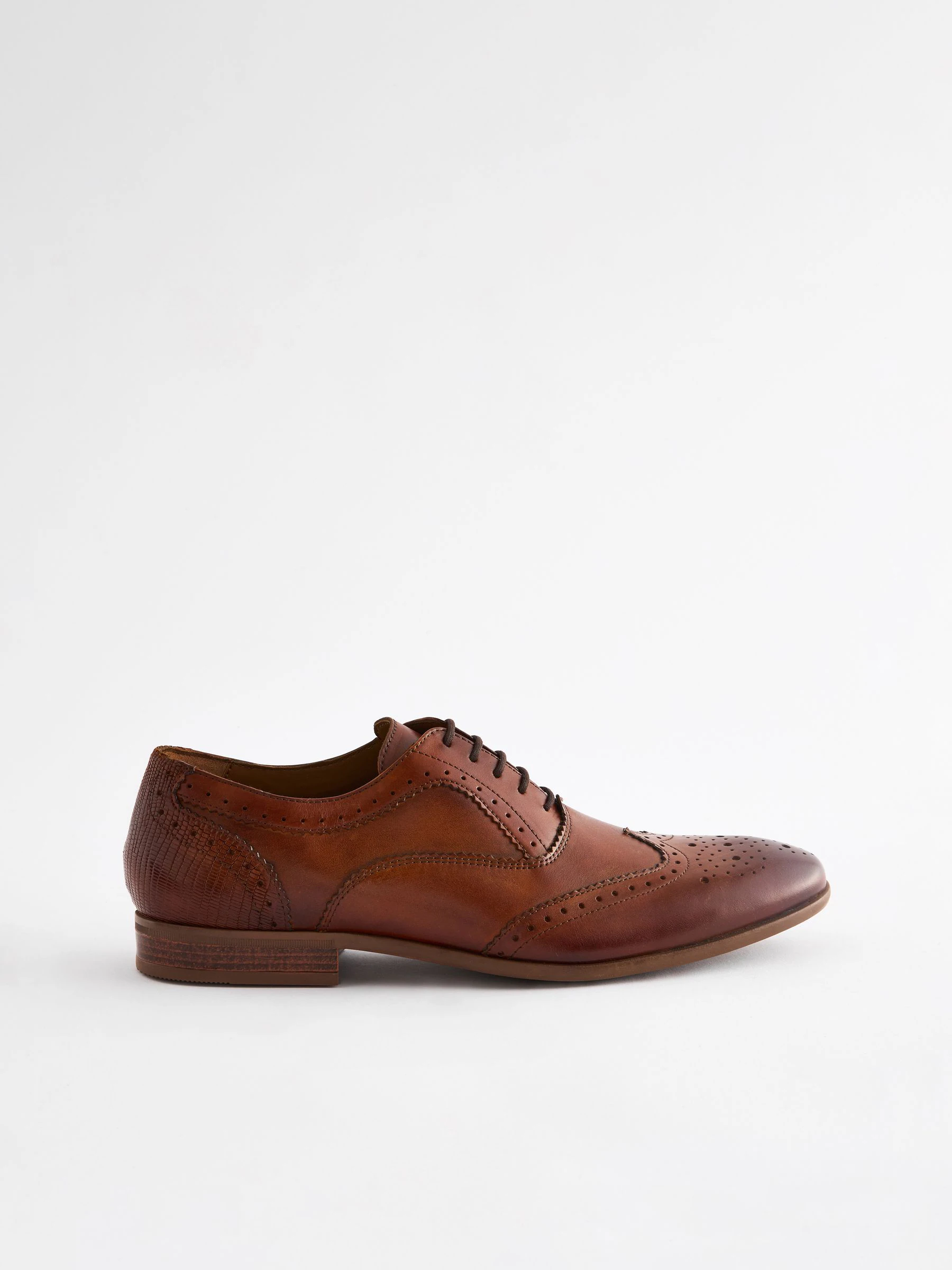 Lichtbruin - Oxford Wing Cap Brogue Shoes