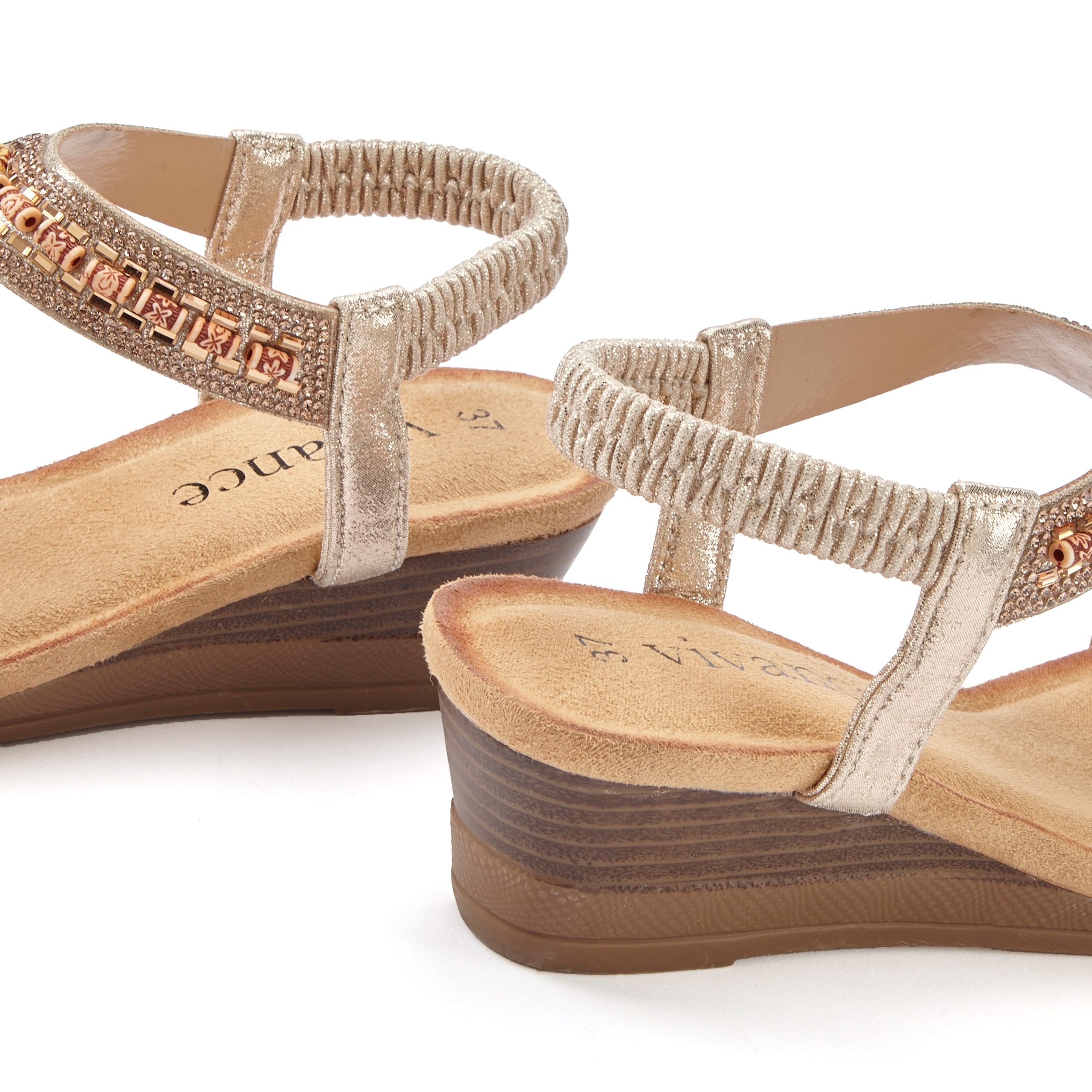 Vivance Sandalette »Sommerschuh«  Sandale, Sommerschuh mit Glitzerdetails und elastischem Riemchen VEGAN