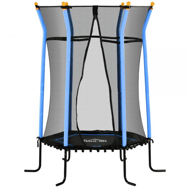 HOMCOM Trampolim para Crianças Cama Elástica Infantil com Rede de Segurança para Interiores e Exteriores Carga 50 kg Ø163,5x190 cm