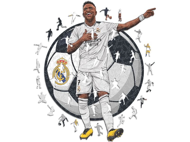 Iconic Puzzle Vinicius Jr. - Real Madrid Offizielles Holzpuzzle, Grösse M