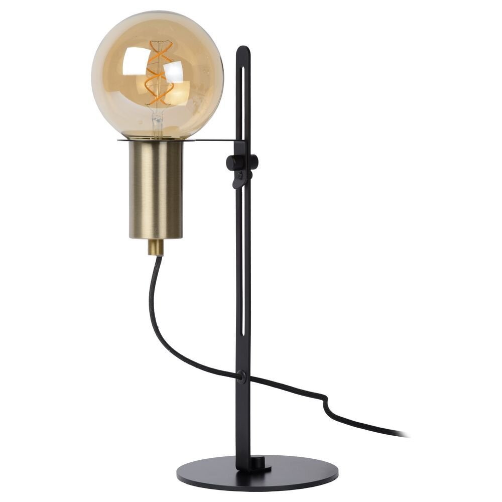Malcolm tafellamp in zwart en mat goud E27