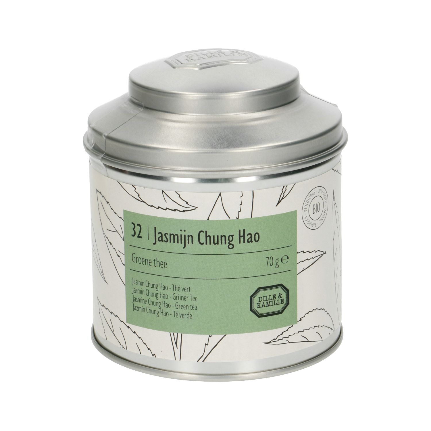 Jasmijn Chung Hao, biologisch, groene thee, blik, 70 gram