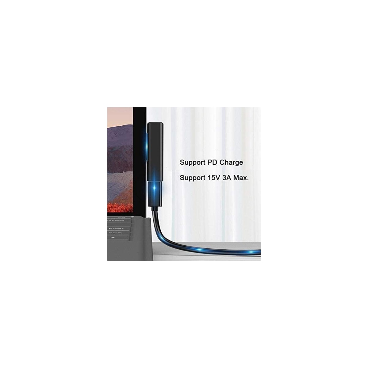 NÖRDIC USB-C ladeadapter for Microsoft Surface 15V3A 45W