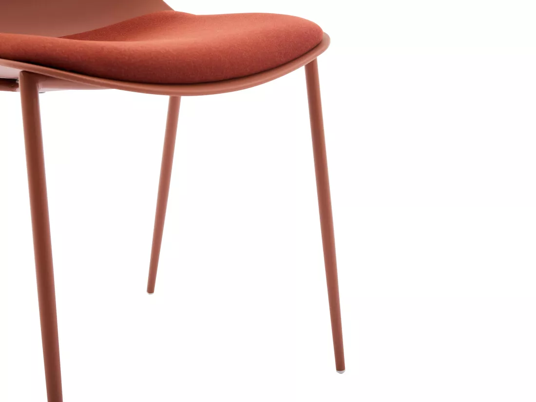 Lot de 4 chaises de jardin en polypropylène et métal - Terracotta - NEGERI de MYLIA