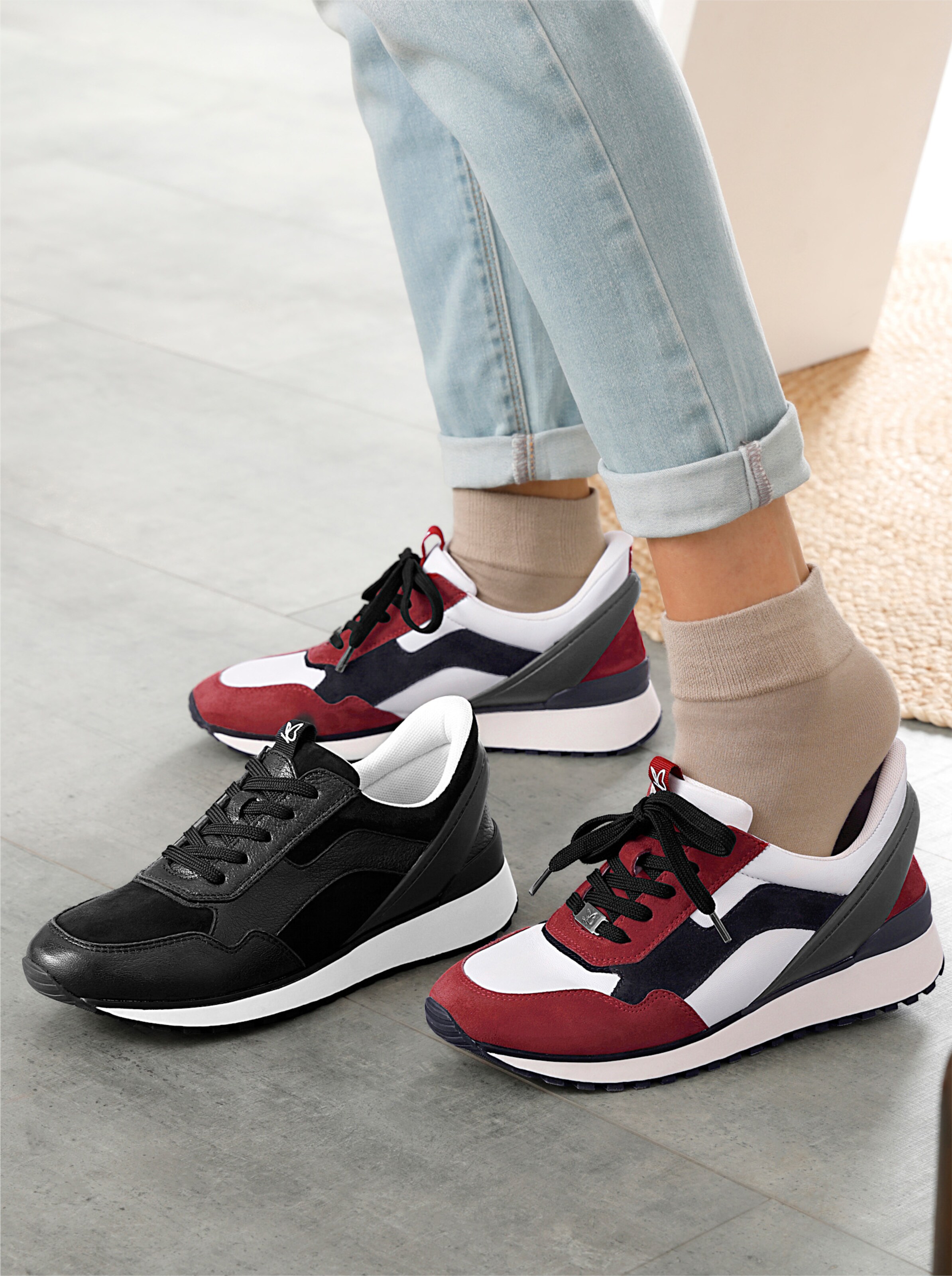Caprice Sneaker in weiß-rot