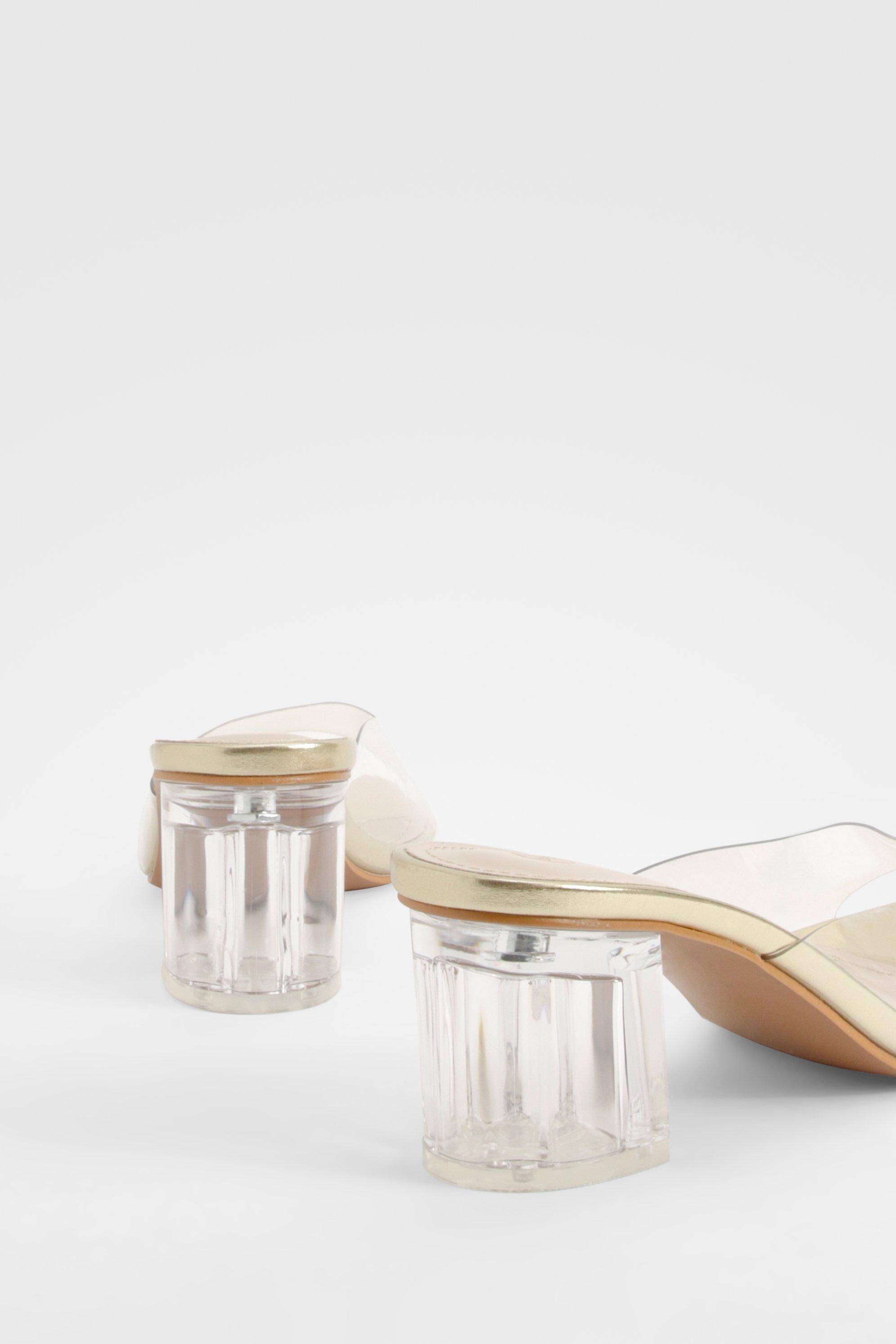 boohoo Mules à talon bloc transparent