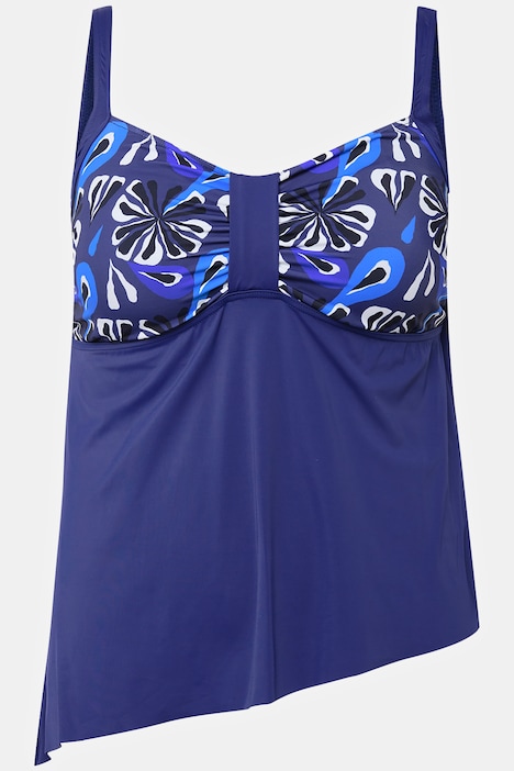 Tankini, Blüten, Softcups, längeres Oberteil