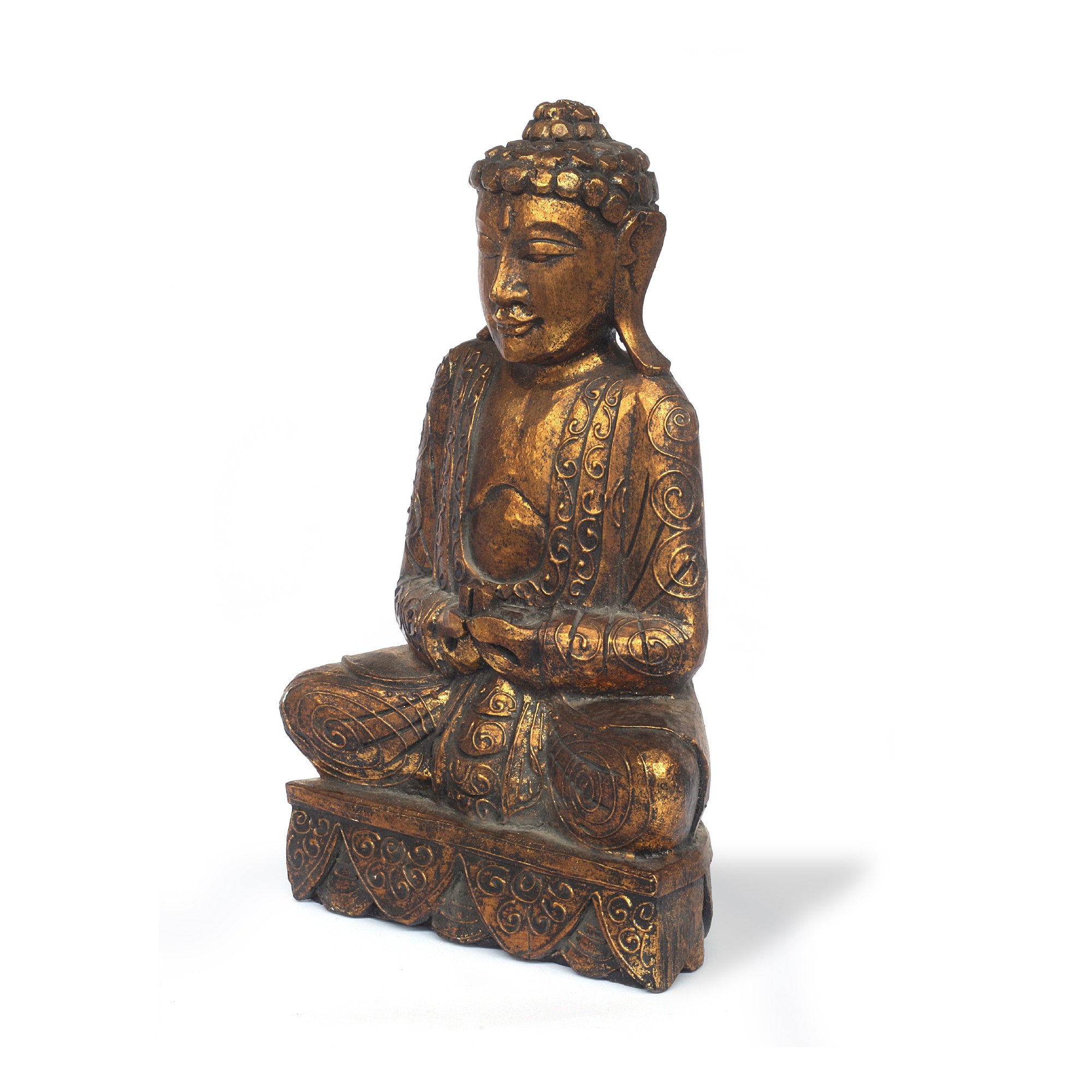 Figur 'Buddha sitzend', vintage gold, H 55 cm, B 30 cm, L 20 cm von fischer's lagerhaus