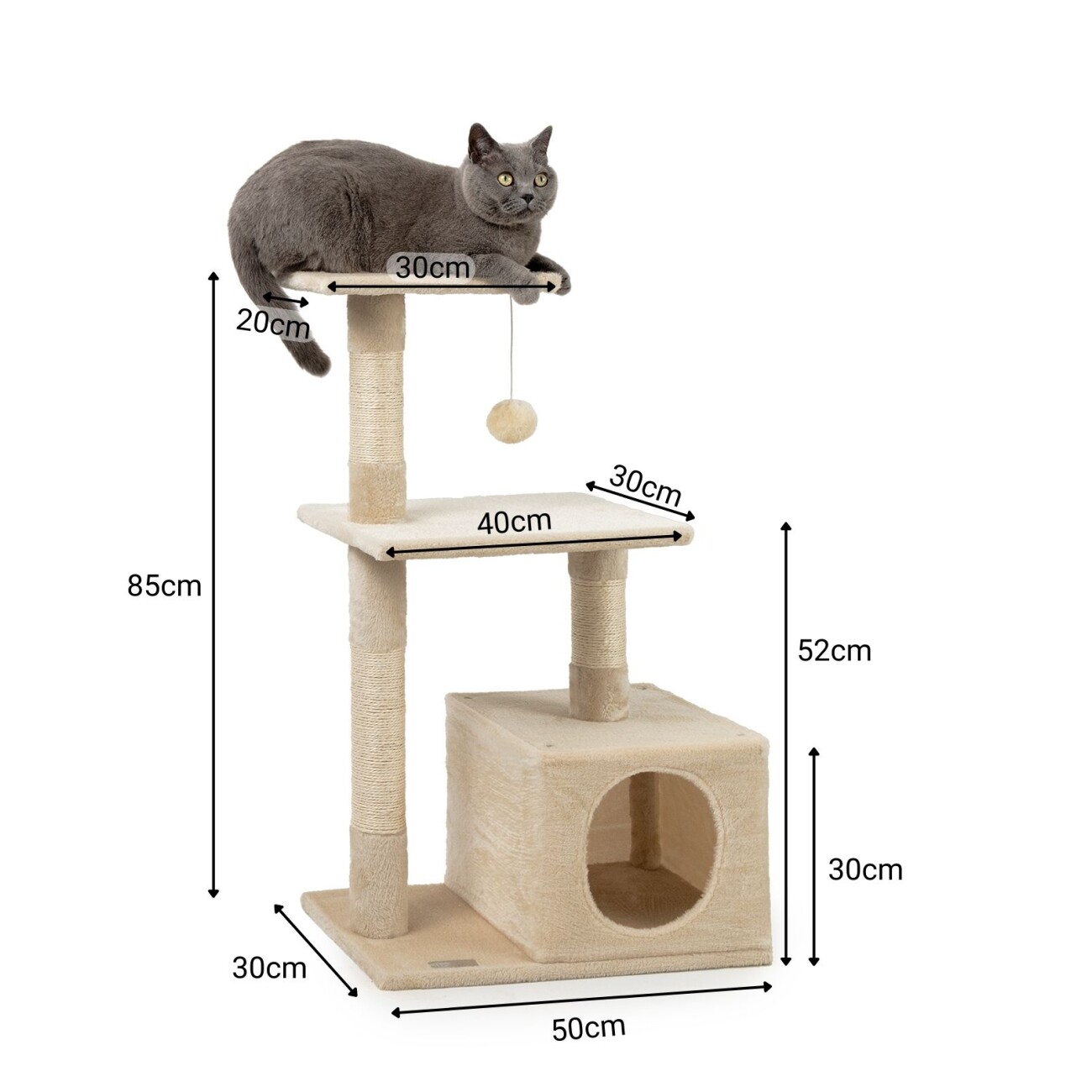 Lionto Kratzbaum Höhe 85 cm beige