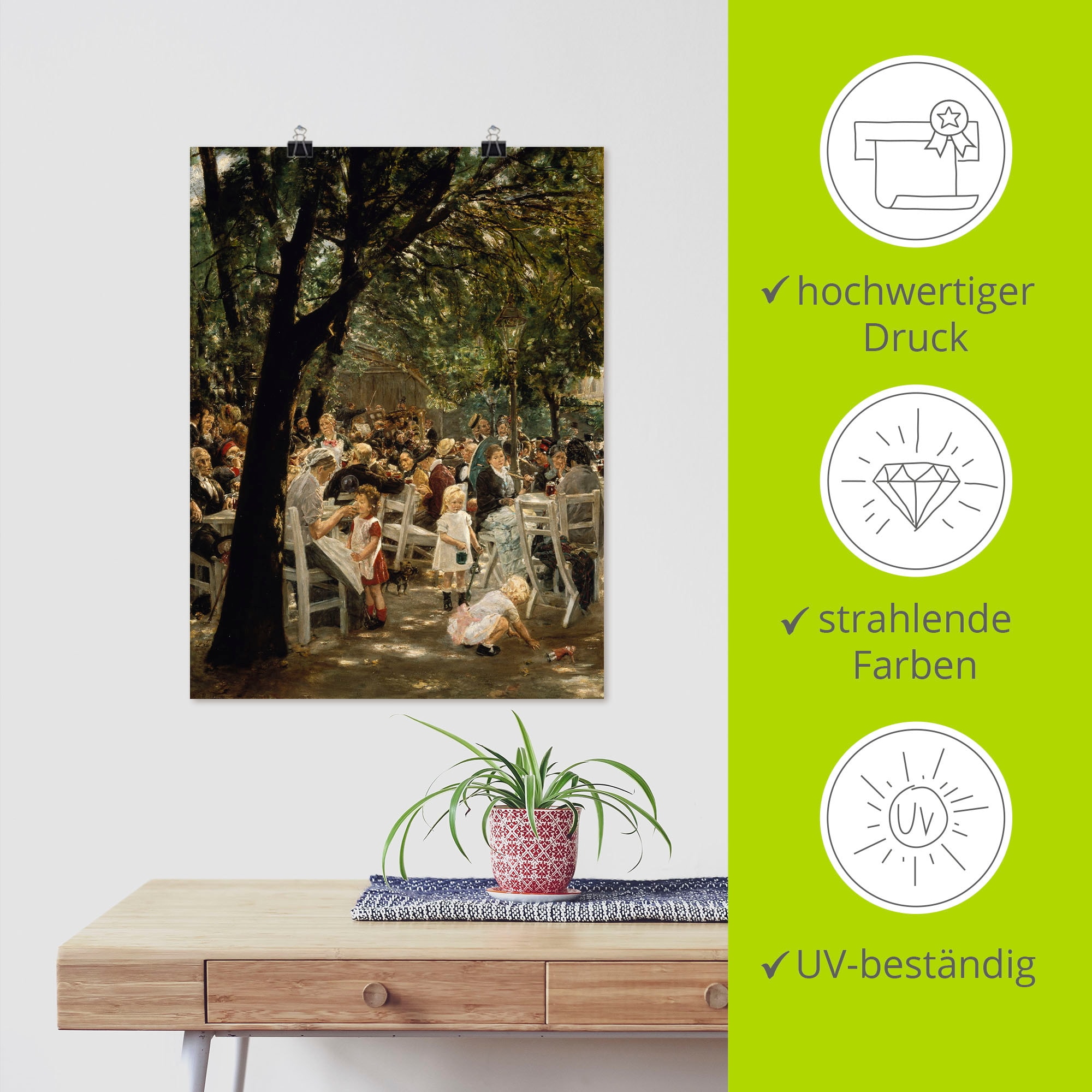 Artland Poster »Münchner Biergarten. 1883/84« Gruppen & Familien 1 Stk. tlg. als Leinwandbild, Wandaufkleber oder Poster in versch. Grössen