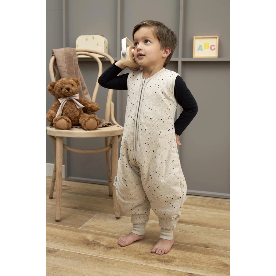MEYCO Winter Schlafoverall Jumper Rib Mini Spot - Sand Melange
