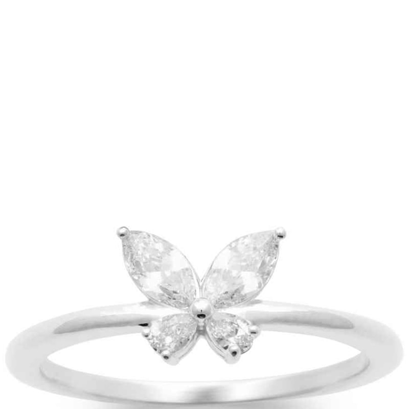 Bague - Argent 925/1000 rhodié & oxyde de zirconium