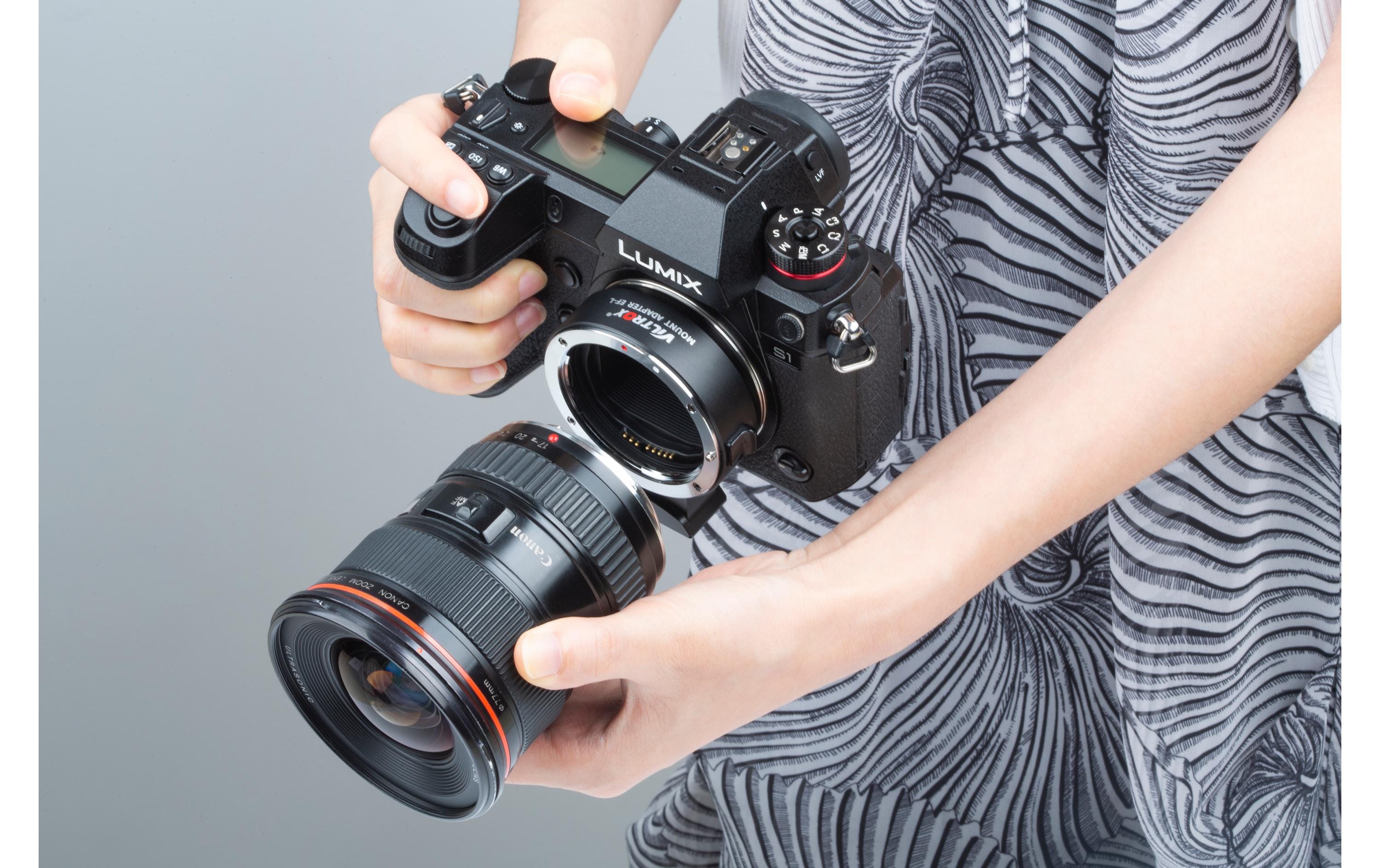 Objektiv-Adapter EF-L<br>EF-L Autofokus-Objektiv-Mount-Adapter für Canon EF/EF-S-Objektive in Verbindung mit Leica/Panasonic/Sigma L-Mount-Gehäusen