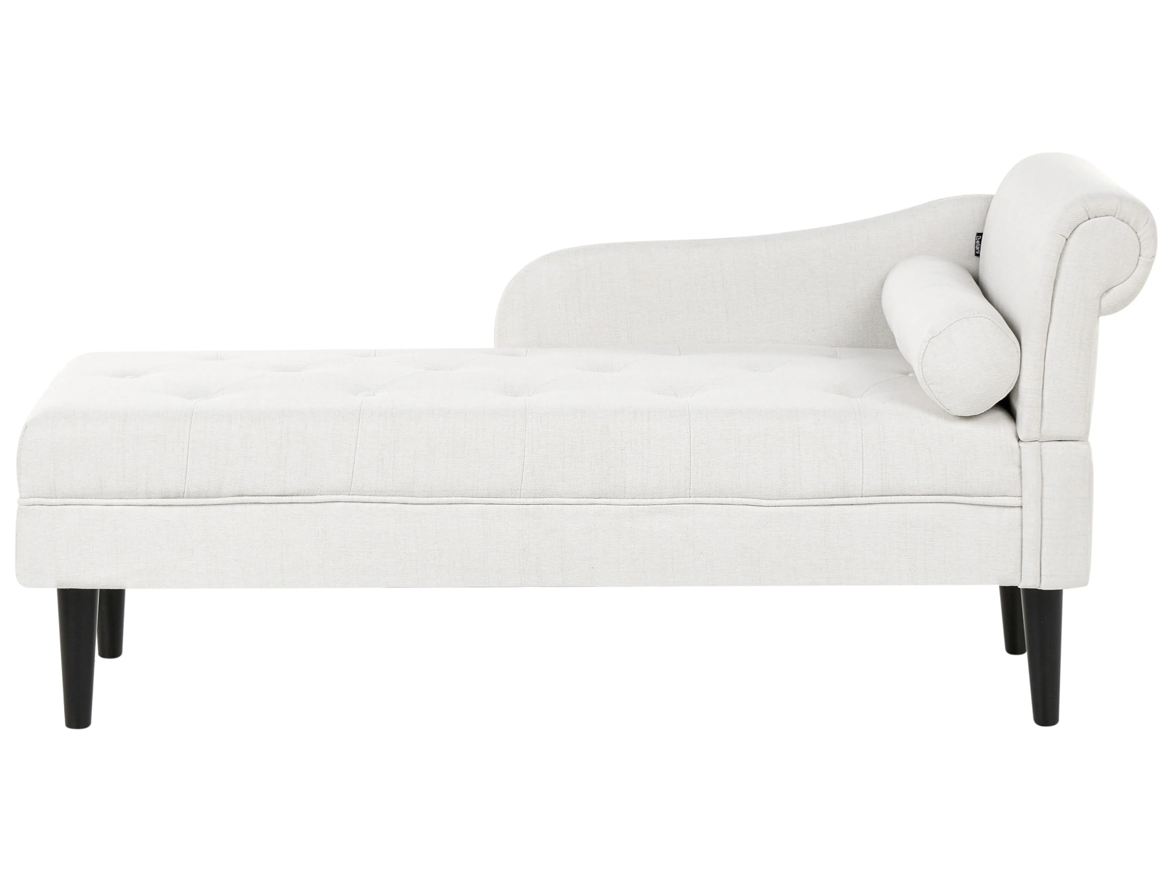 Rechtszijdige chaise longue YVOIRE Stof Gebroken wit