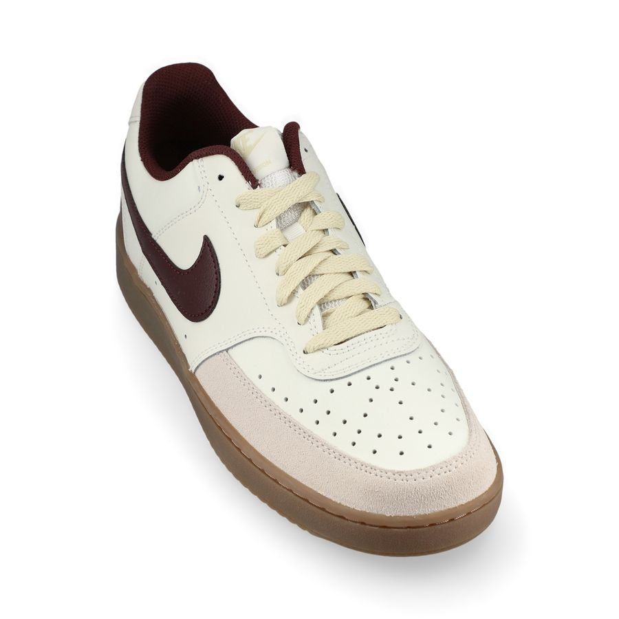 Nike Chaussures Court Vision Low - Blanc Cassé/Kaki/Bordeaux