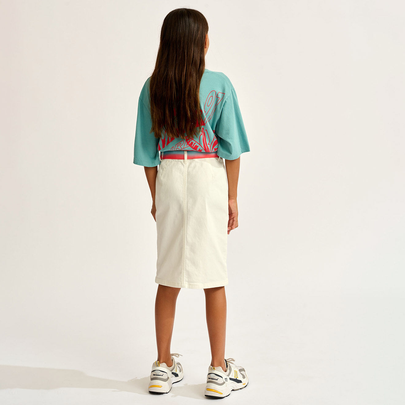 Bellerose Jupe crayon en jean Pepsie blanche