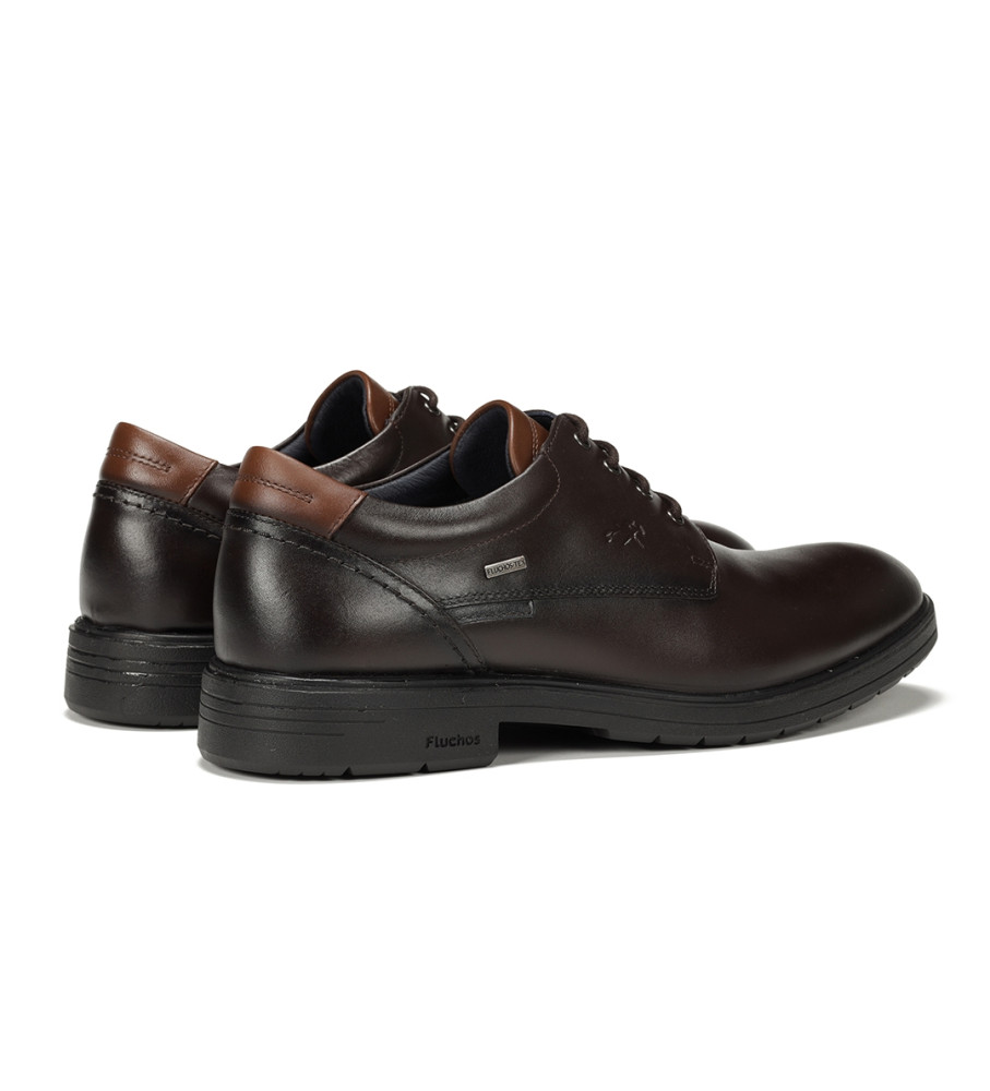 Sapatos de couro Fluchos F1304 marrom escuro