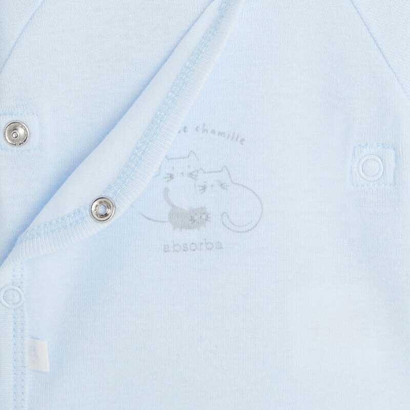 Ensemble 3 pièces bébé en velours bio bleu Absorba Bleu