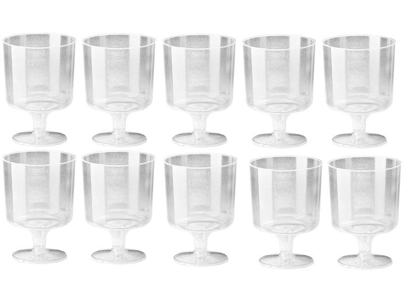 Weita Einweg-Weinglas 200 ml 10 Stück, Transparent Rotweingläser aus Plastik