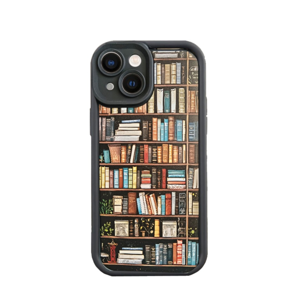 iPhone 15 Hybrid Hardcase Hülle TPU Bumper   Kunststoff Rückseite - Bücherregal