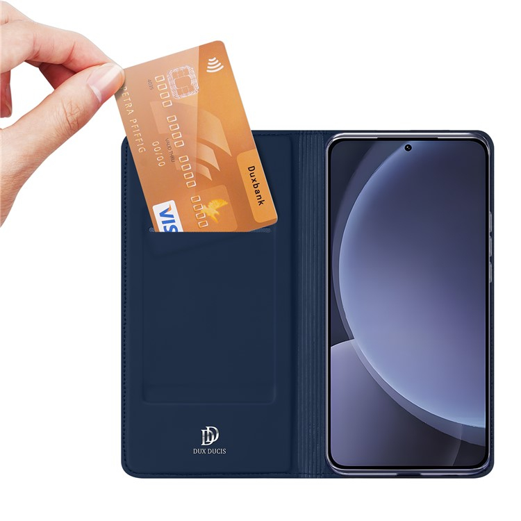 Samsung Galaxy S25 Flip Wallet Cover Leder Tasche - Dunkelblau