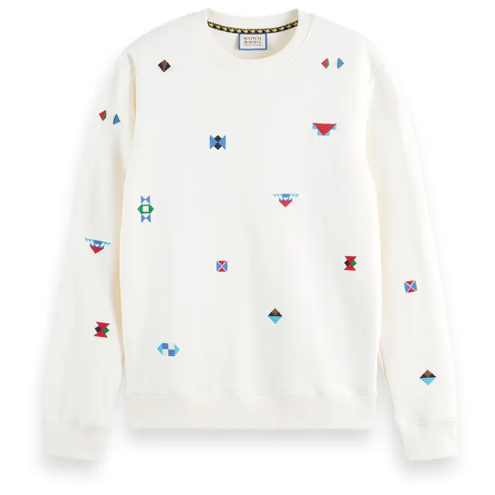 Scotch & Soda AOP Embroidery Sweater Heren