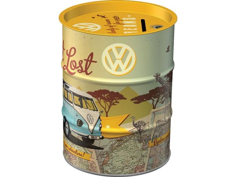 Nostalgic Art Spardose VW Bus VW Bus Sparkasse in Ölfass-Form