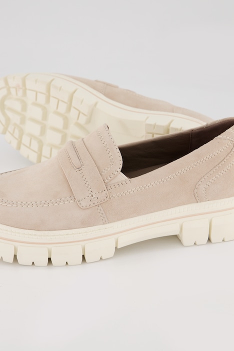 Leder-Loafer, Jana Shoes, Chunky-Sohle, Komfortweite