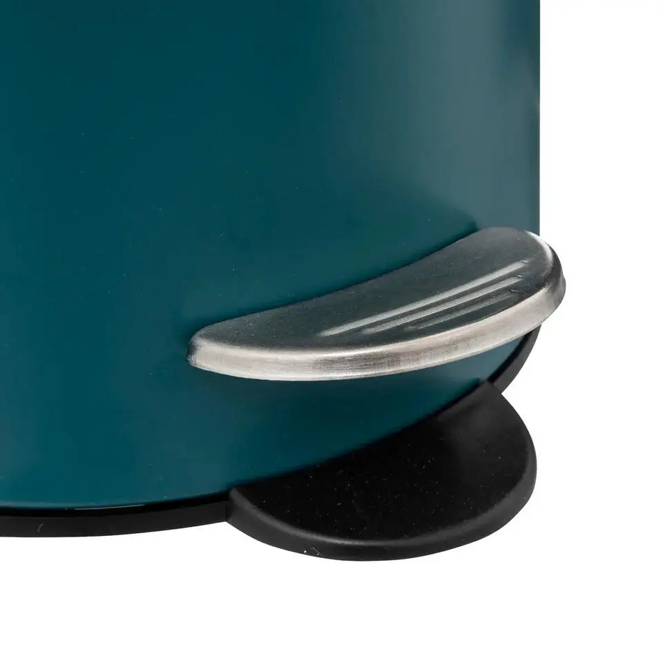 5Five Pedaalemmer - metaal - petrol blauw - 3L - 16x25 cm - badkamer