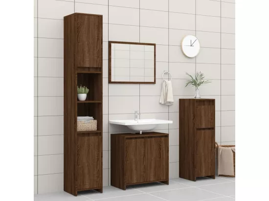Armoire de bain Chêne marron 60x33x61 cm Bois d'ingénierie