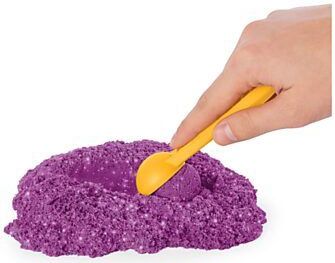 Kinetic Sand Shimmer - Zandkasteel-set met 453 g paars glinsterend speelzand 3 vormpjes en 2 stuks gereedschap - Sensorisch speelgoed