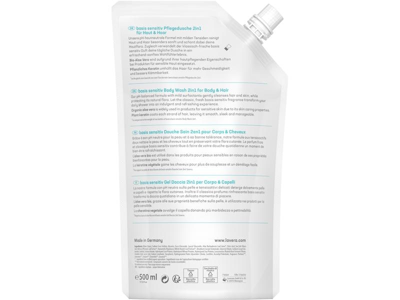 Lavera Duschgel 2in1 Basis Sensitiv 500 ml Natürliche Pflegedusche für sanfte und hautschonende Reinigung