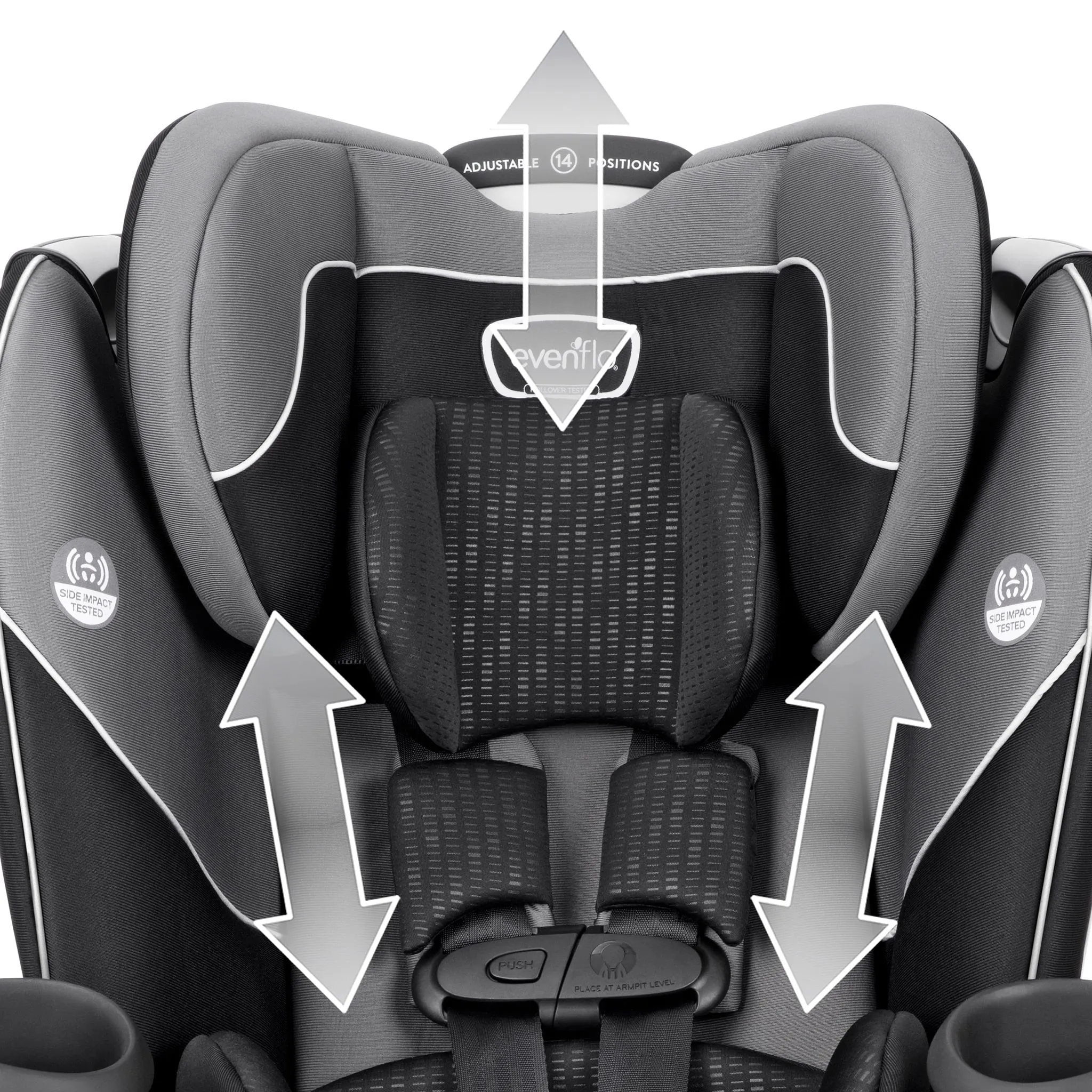 Evenflo Siège d’Auto tout-en-un rotatif Revolve360 - Amherst Gris