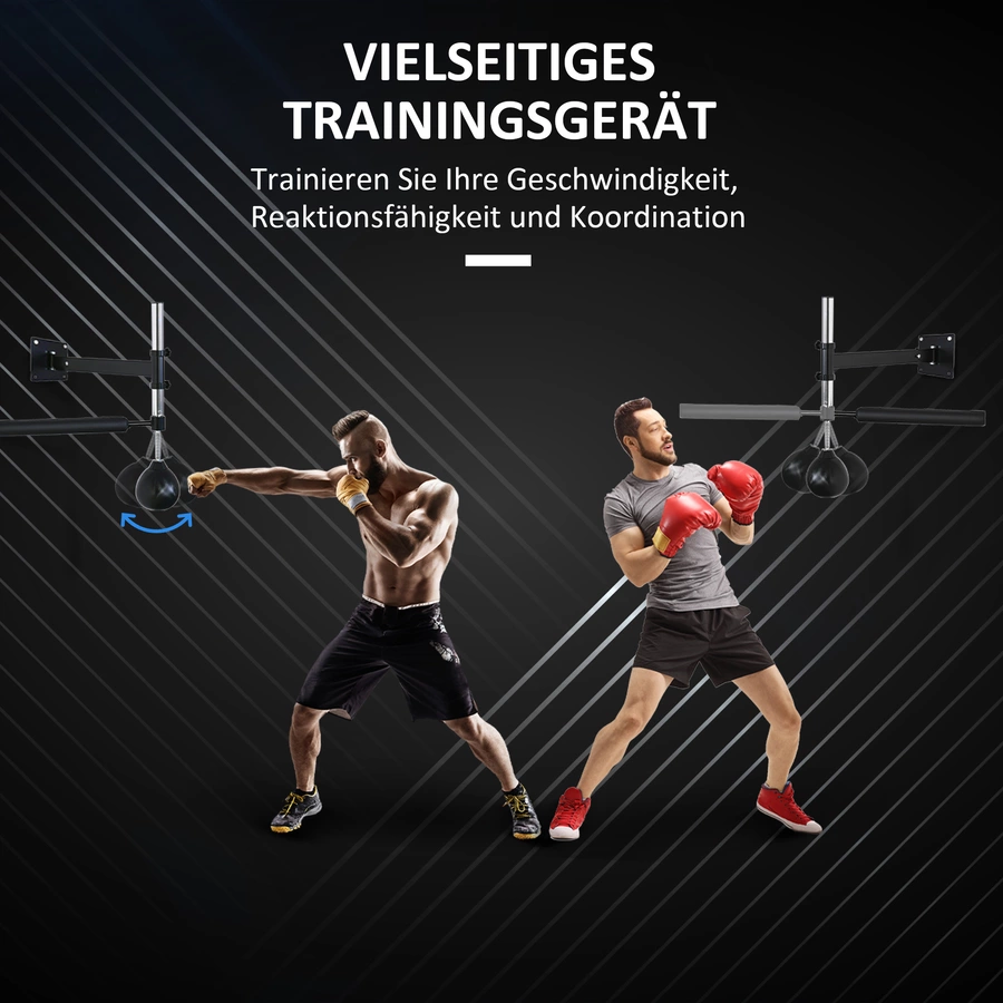 HOMCOM Speedboxen-Trainer mit Reflexstange schwarz