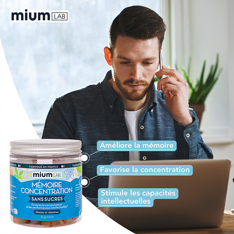 Cure gummies mémoire & concentration - Orange - Sans sucres - 2 mois