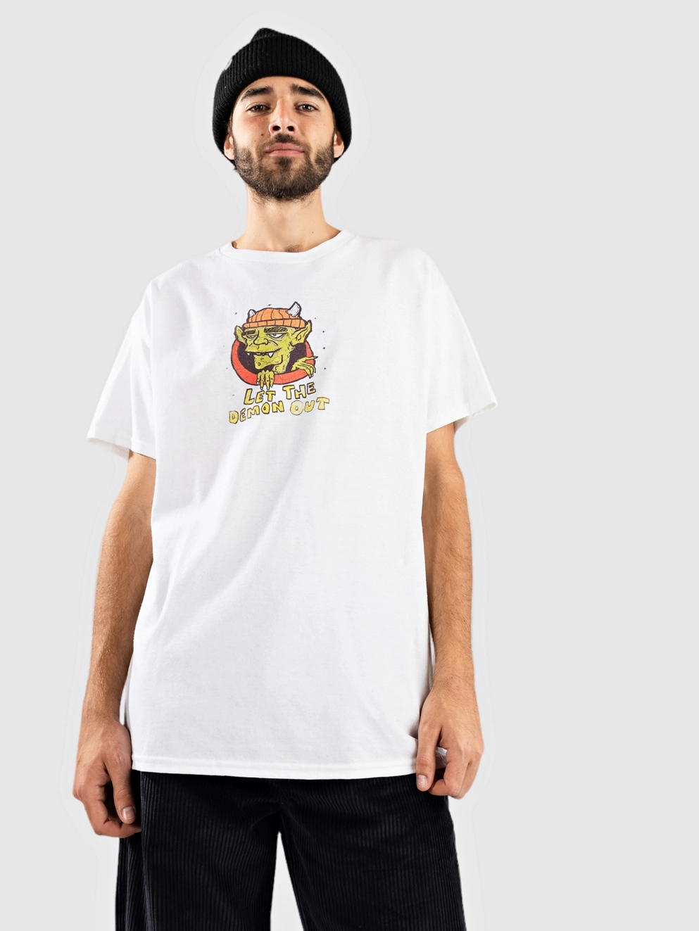 Monet Skateboards Let The Demon Out T-Shirt white