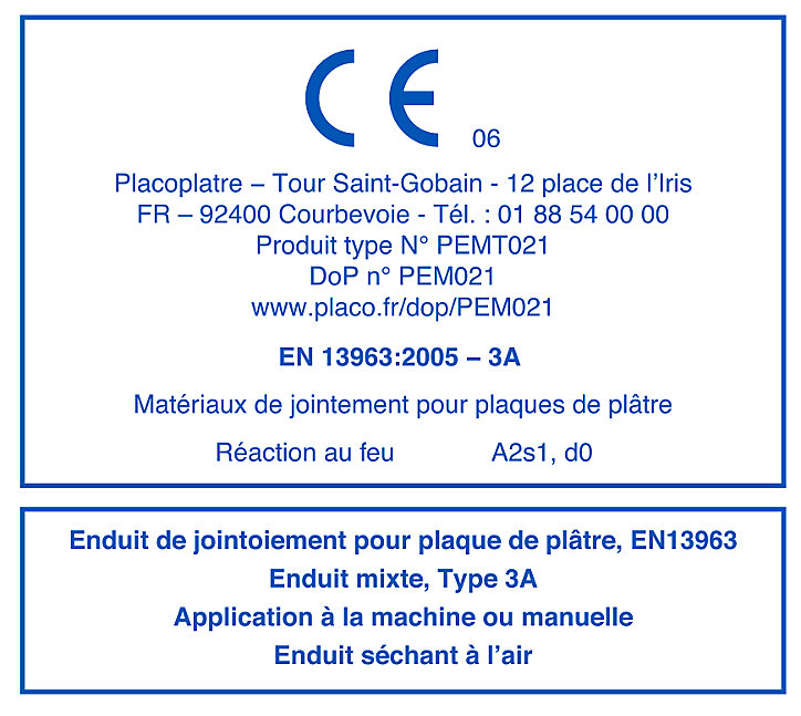 Enduit Placojoint GDX poudre 5kg Saint Gobain
